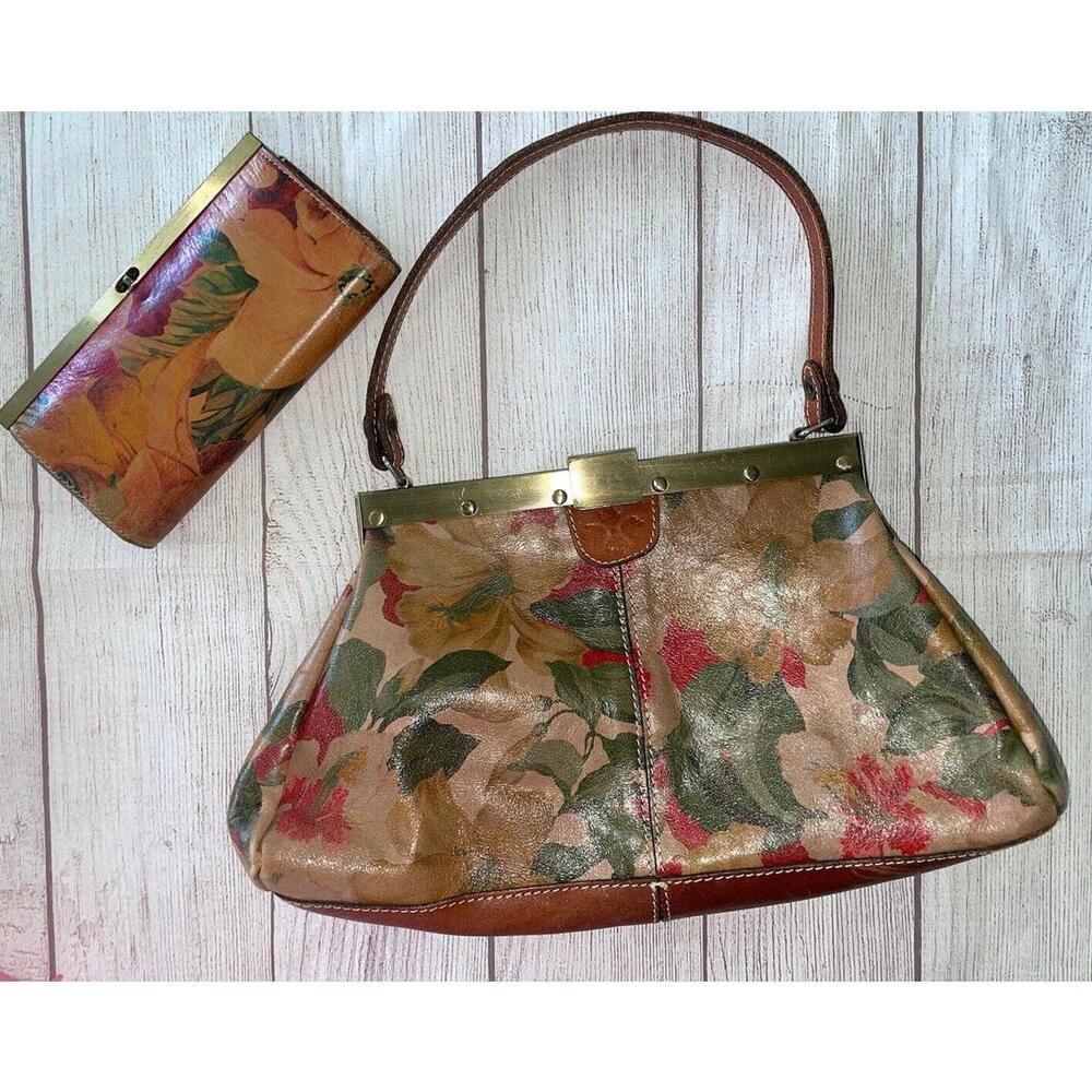 Patricia Nash Ferrara Frame Satchel Bag W/Matching Wallet